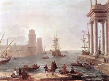 Abreise des Odysseus aus dem Land der Feaci Landschaft Claude Lorrain Ölgemälde